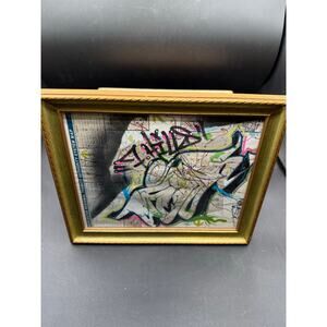 Original Graffiti Artwork by Artist By Seven on Transit Map -12” x 10”